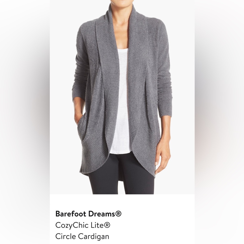 Barefoot Dreams CozyChic Lite Charcoal Cardigan - XS/S